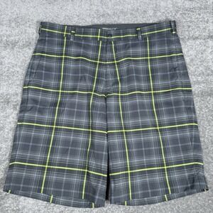 Nike Golf‎ Dri-Fit Shorts Men's 38 Gray Plaid Performance Wicking Outdoors